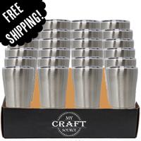 HOTTEEZ CASE of 25 Stainless Tumbler - Modern Curve - 12oz