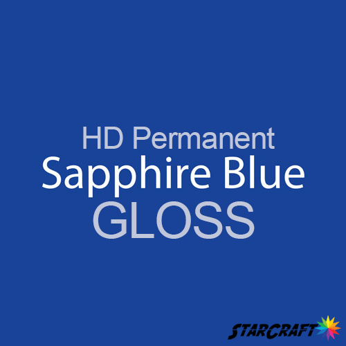 StarCraft HD Permanent Adhesive Vinyl - GLOSS - 12" x 24" Sheets - Sapphire blue