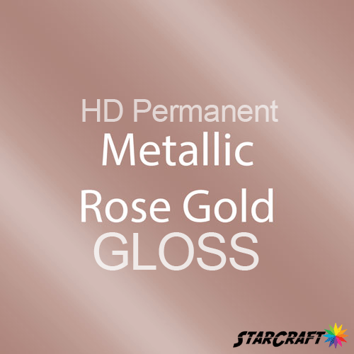 StarCraft HD Permanent Adhesive Vinyl - GLOSS - 12" x 24" Sheets - Metallic Rose Gold